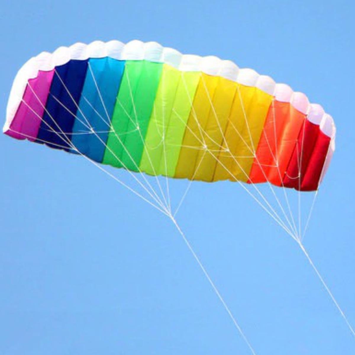 Vlieger volwassenen | Matras vlieger volwassen | Vliegers voor kinderen | Vliegers voor jongens | Vlieger kinderen | Vliegers | 2x 30 meter lijn  | Regenboog | 150 x 60 cm | Able & Borret