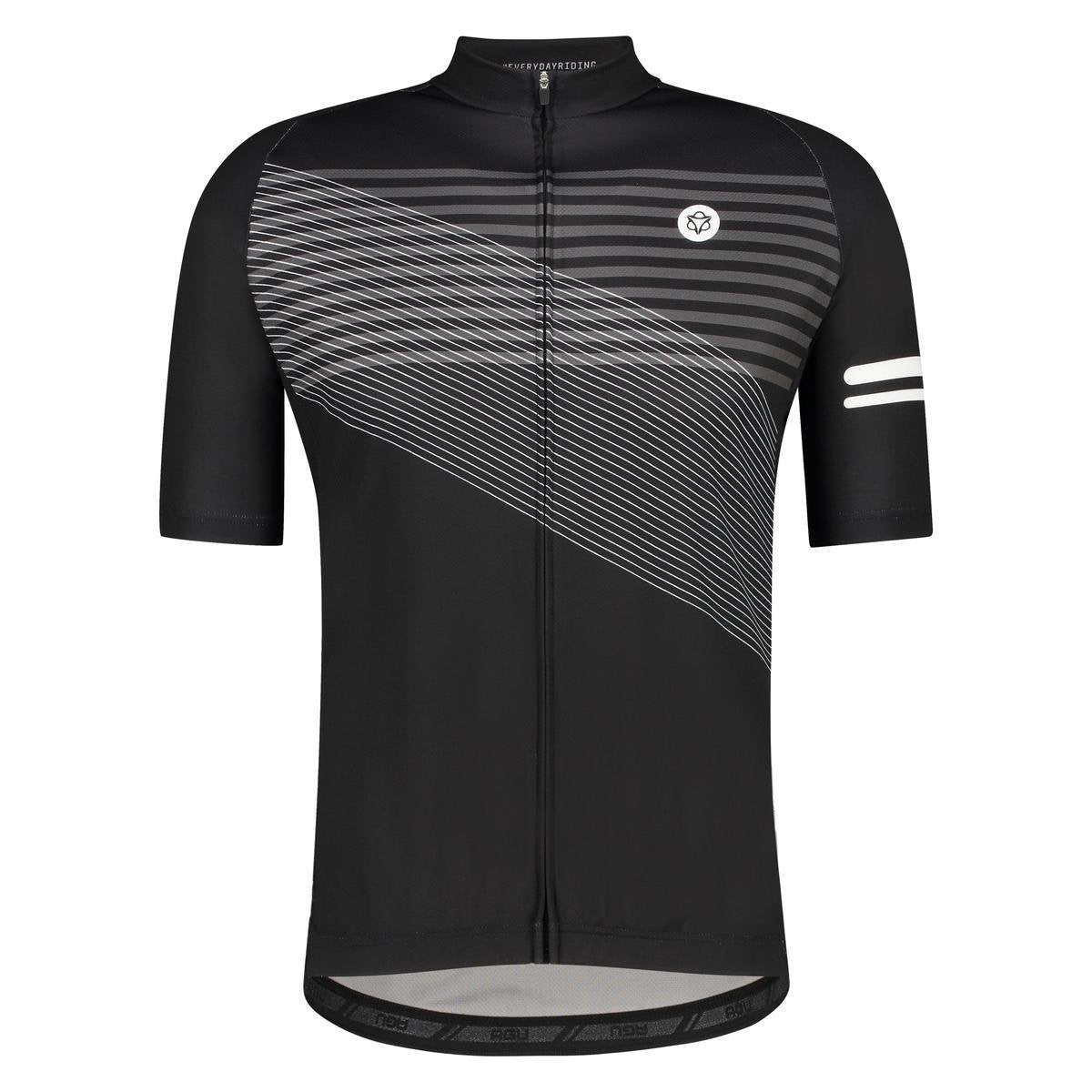 AGU Striped Fietsshirt Essential Heren - Zwart - M