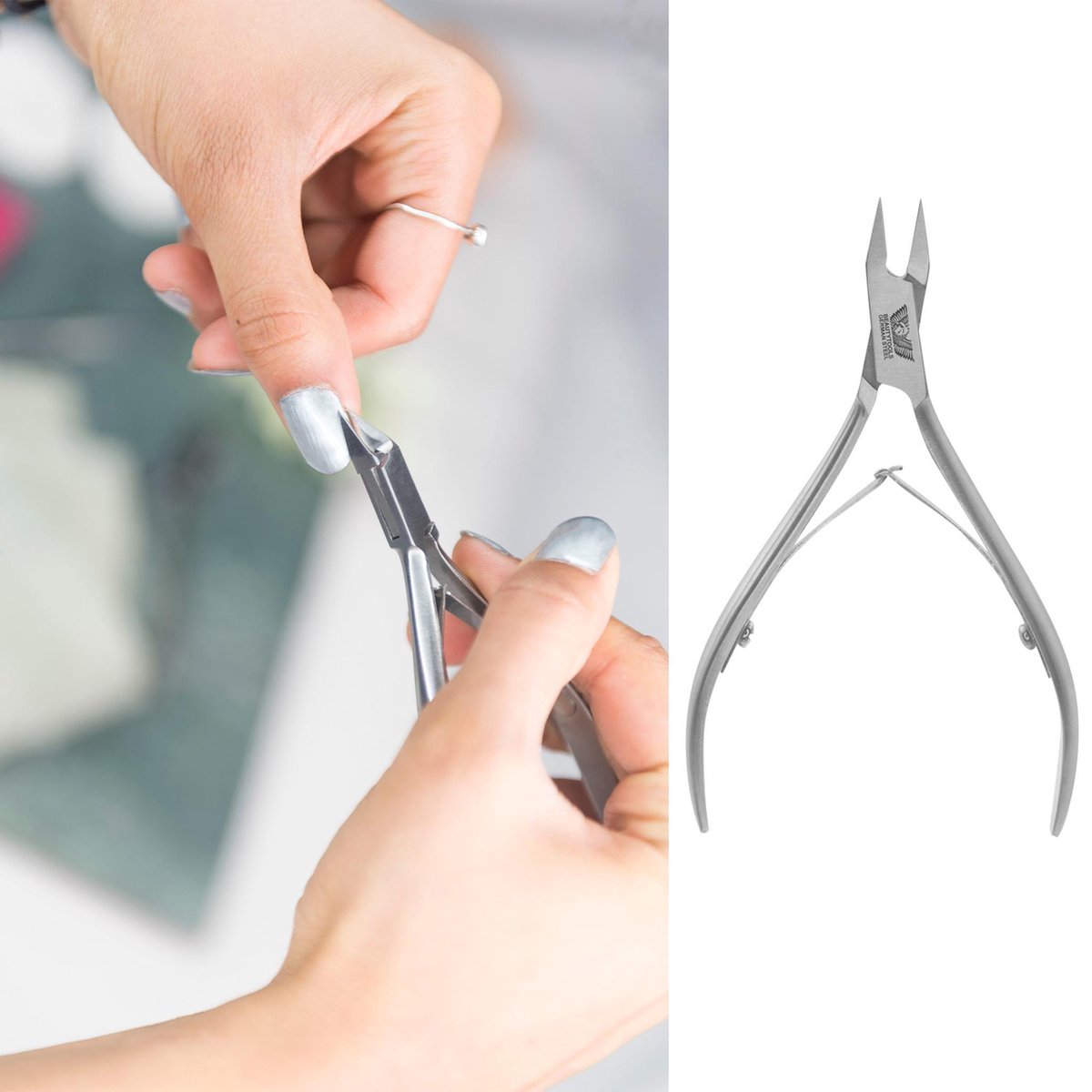 BeautyTools INOX Nagelknipper/Nageltang Met Spitse Bek Voor Nagelhoekjes - Hoektang (Voor Ingegroeide Teennagels) - 10 mm Rechte Bek (NN-2571)