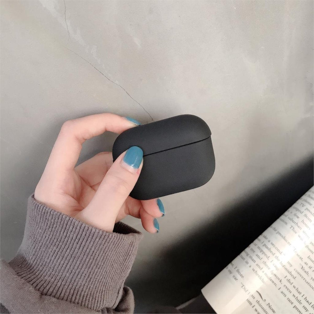 Apple AirPods PRO effen hard case - zwart -