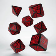 Dwarven polydice set - zwart & rood