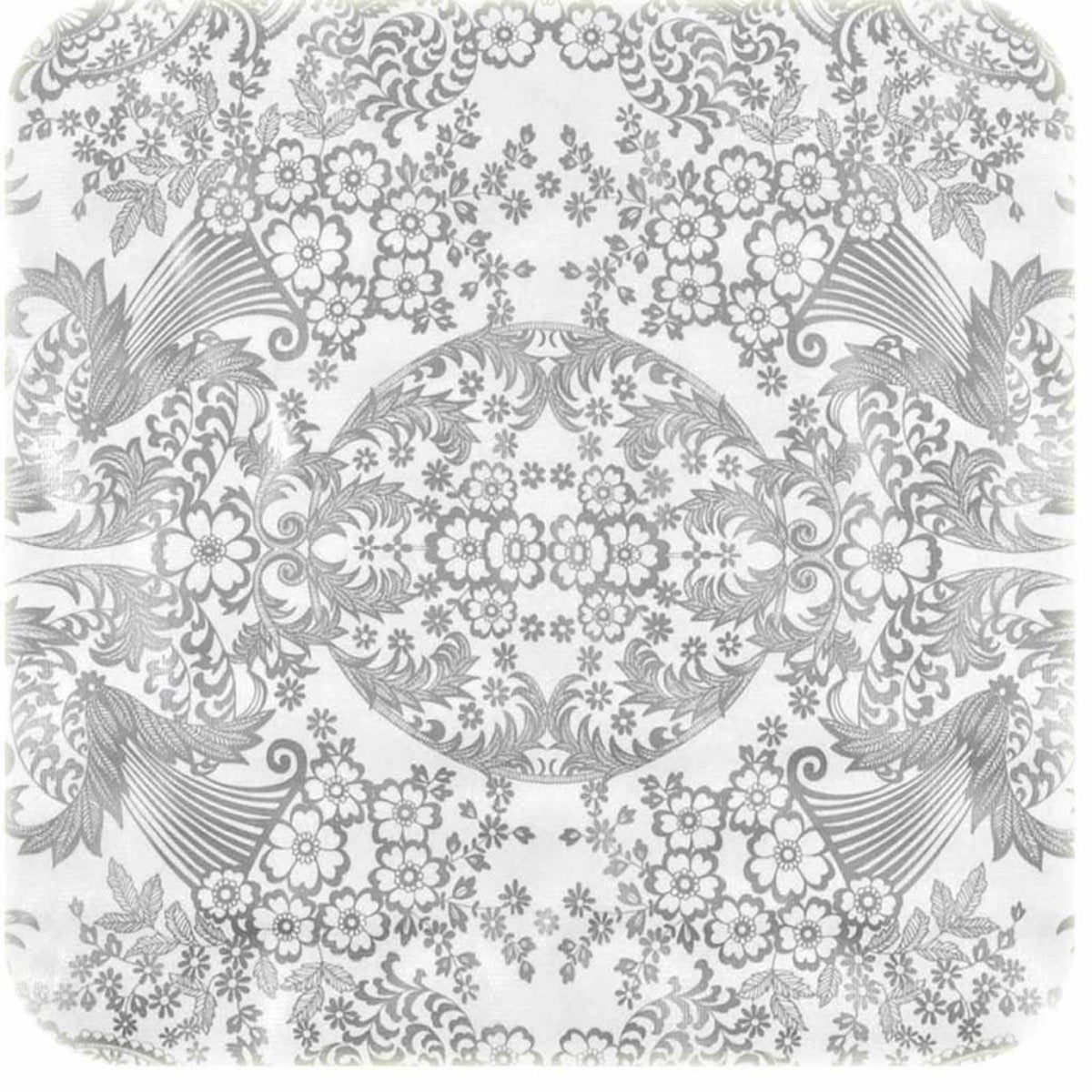 MixMamas Paraiso/Barok Tafelzeil - 120 x 270 cm - Wit / Zilver