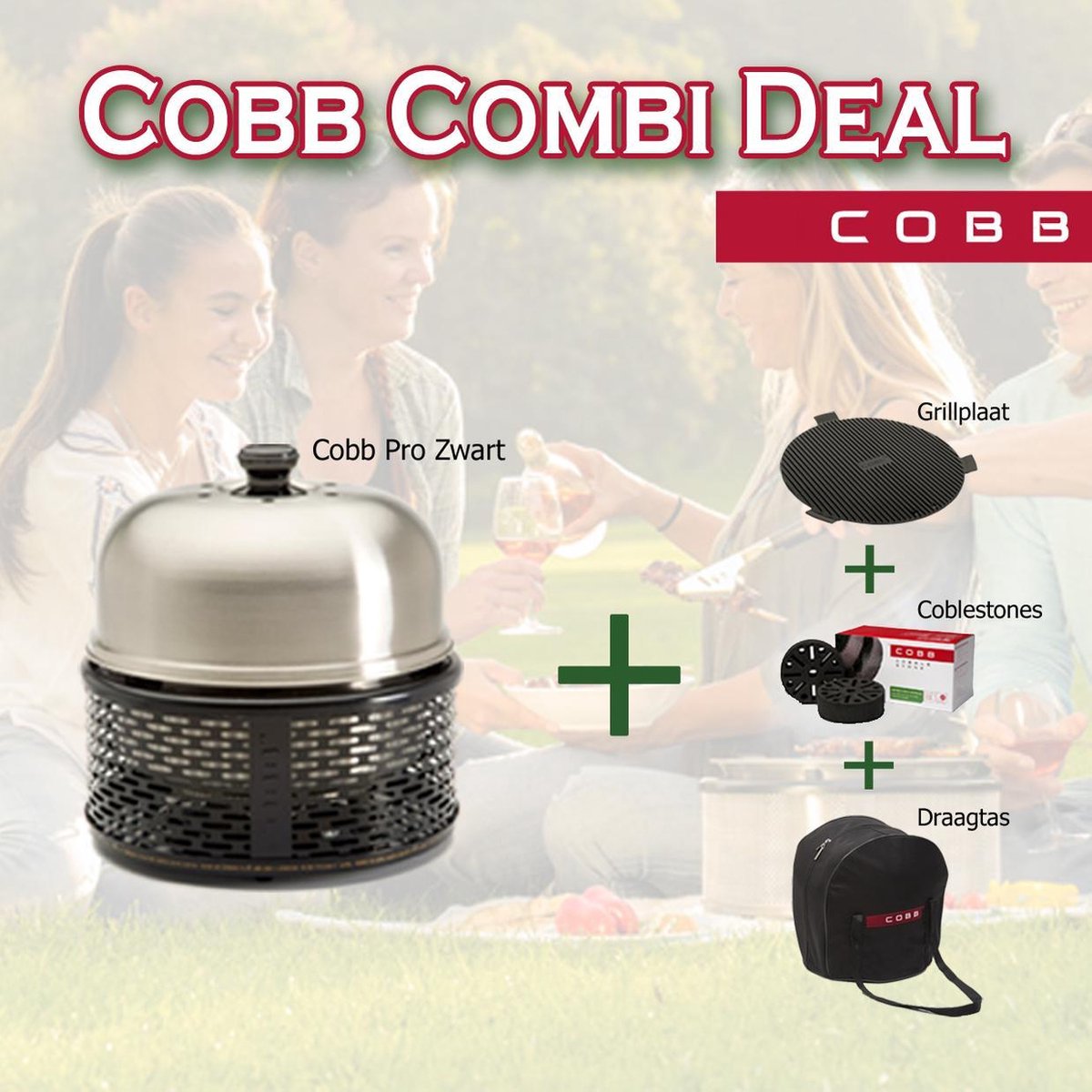 Cobb Pro Combi Deal - Grillplaat + Cobblestones