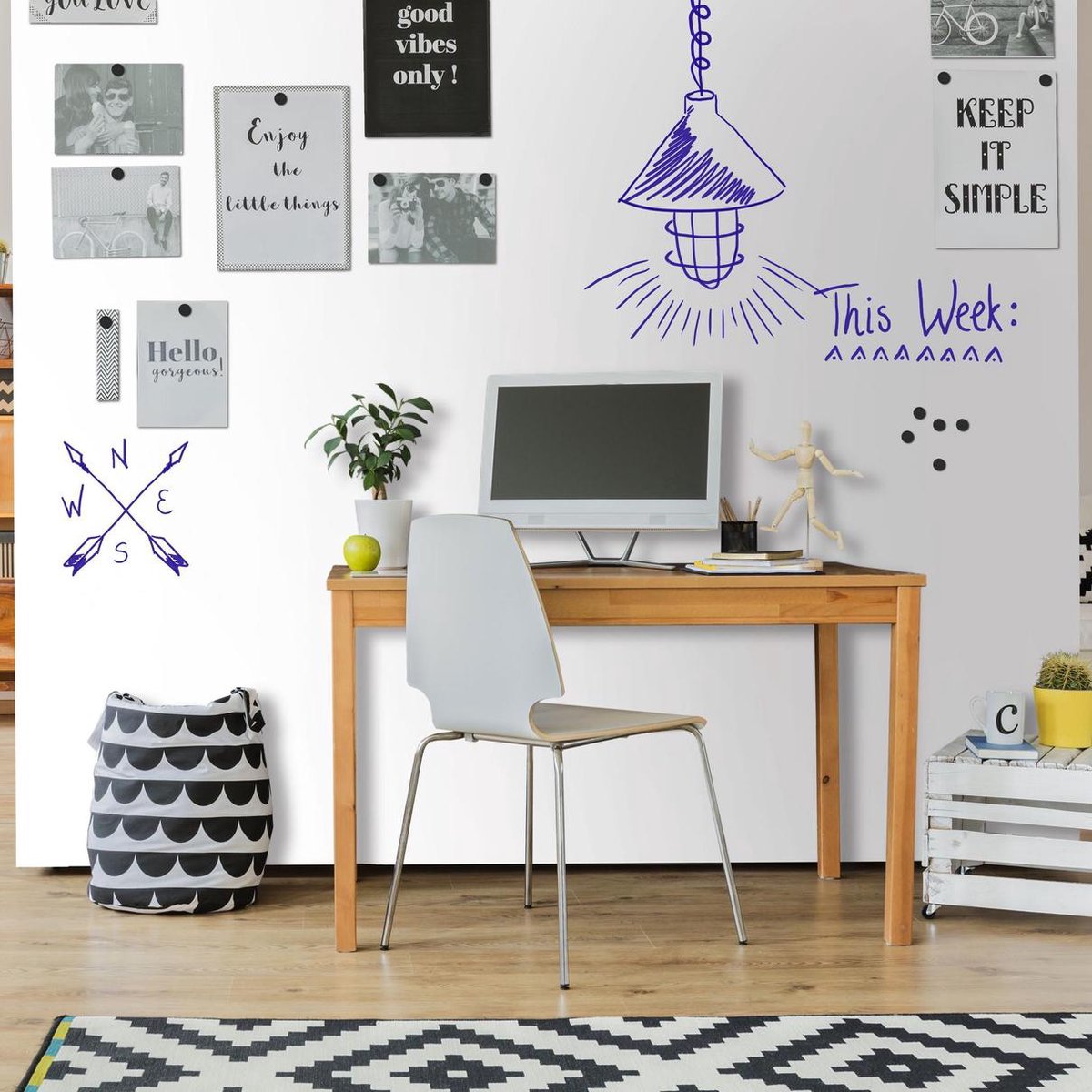 Magnetische whiteboard zelfklevende folie - Legamaster Wrap-Up Whiteboard Folie 101 cm x 2 m