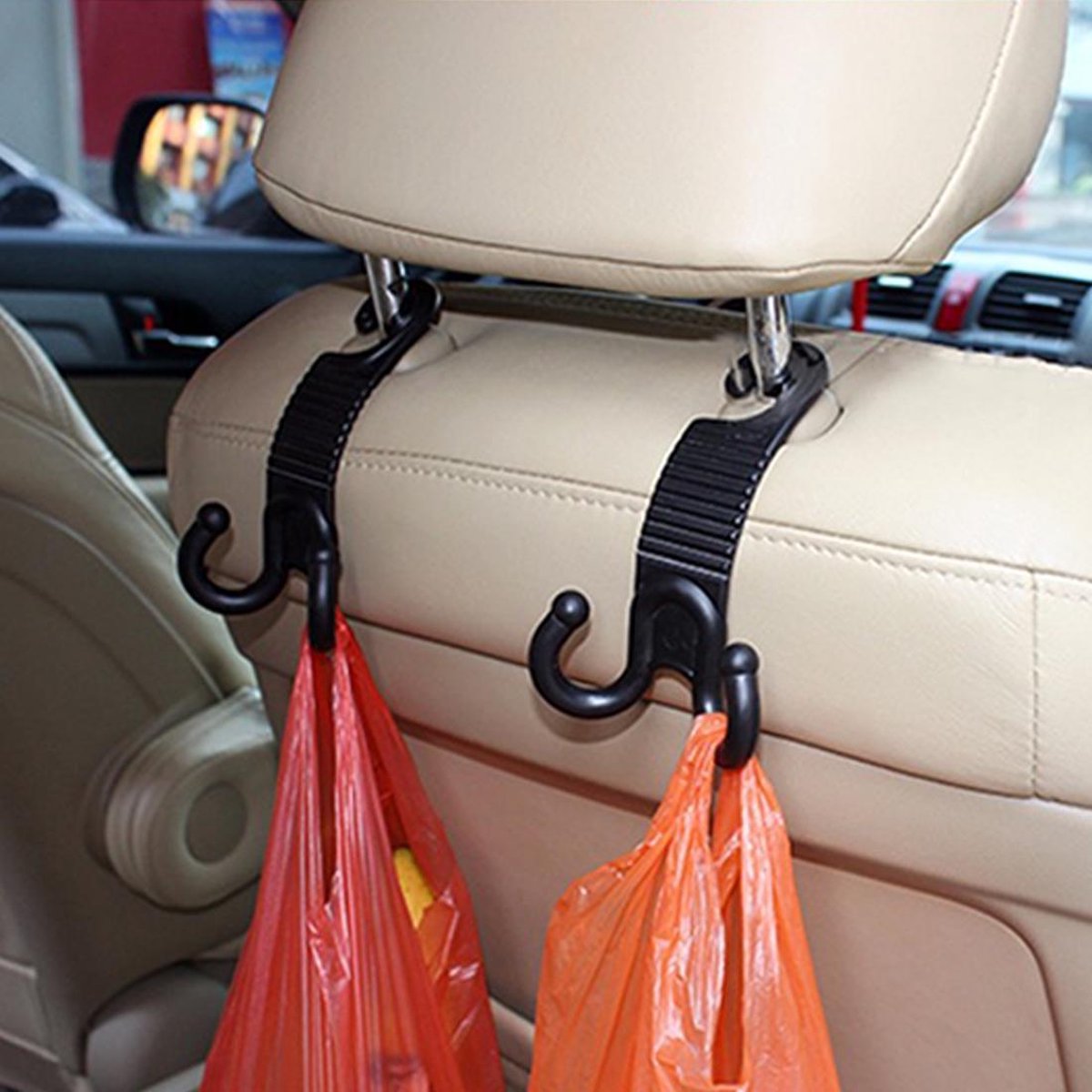 2 STKS Jonge Speler Klauw Vorm Duurzaam Autostoel Terug Haak Kofferbak Tas Hanger Houder Auto Hoofdsteun Bagage Haak (zwart)-