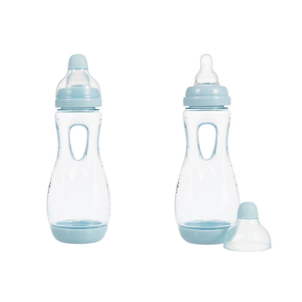 Difrax Anti-Colic Handgreep Babyfles Natural - 240 ml - Blauw - 2 stuks