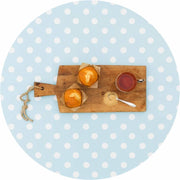 MixMamas Tafelzeil Rond - Ø 140 cm - Grote Stip - Lichtblauw/Wit