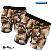 Embrator 2-pack heren Boxershort overall print camouflage bruin maat L