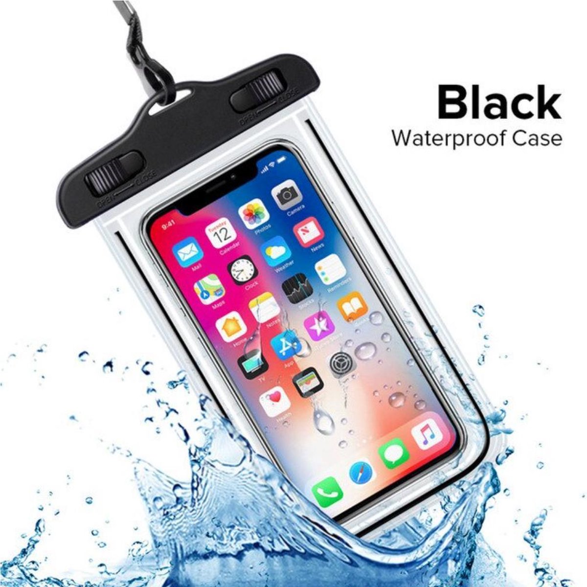 Waterdichte Telefoonhoesjes - Waterproof Hoesje voor Telefoon - Waterdicht Telefoonhoesje - Zwart