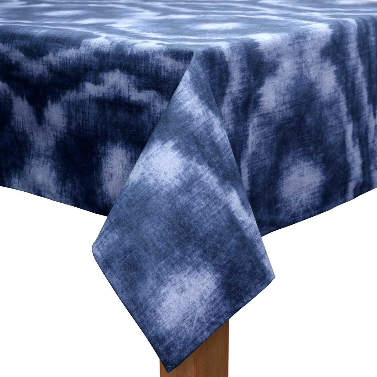 MixMamas Tafelkleed Gecoat - 140 x 250 cm - Tie Dye Indigo Blauw