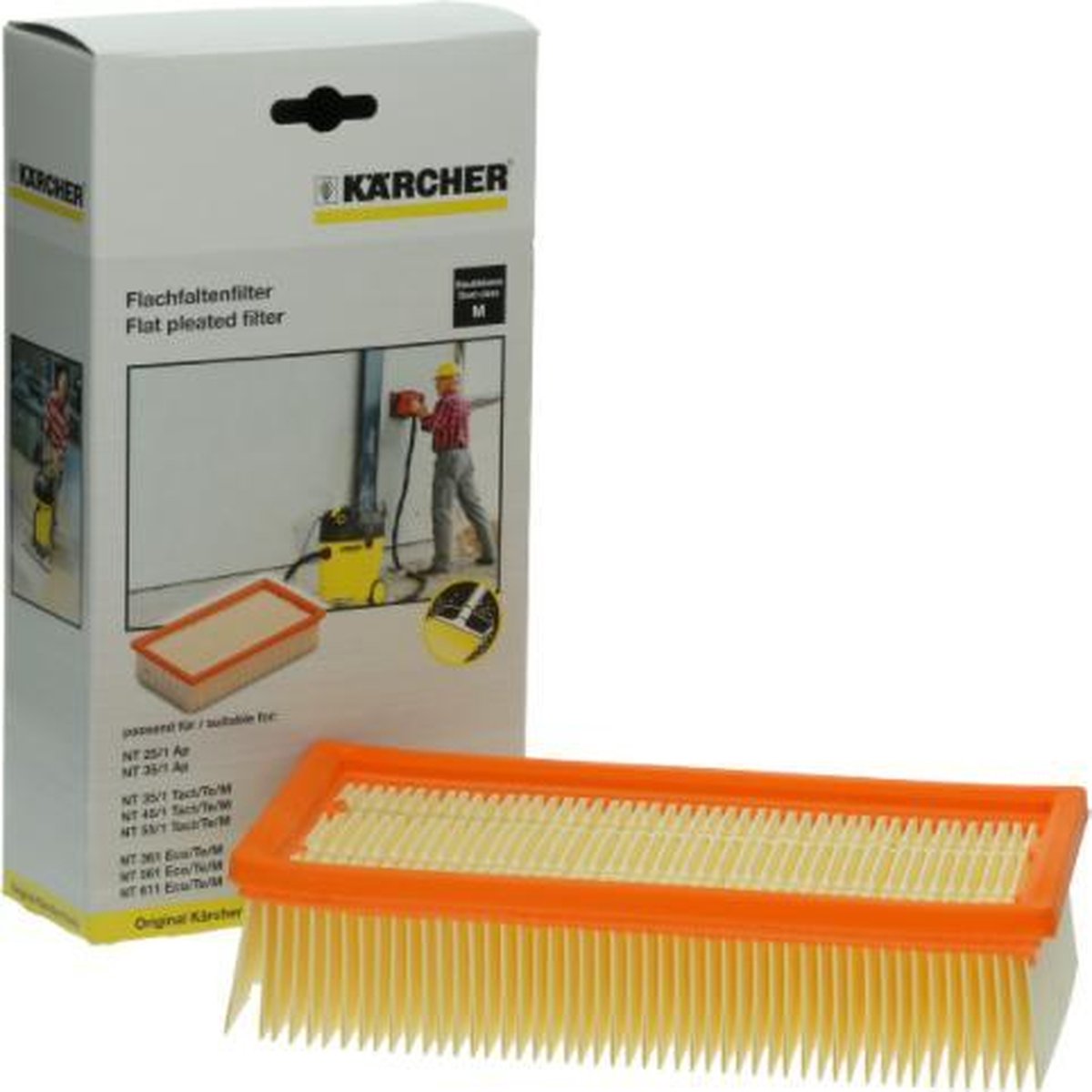 Karcher filter vlakfilter stofzuiger - 240 x 55 x 140 mm  - Origineel Karcher waterzuiger oa. NT35