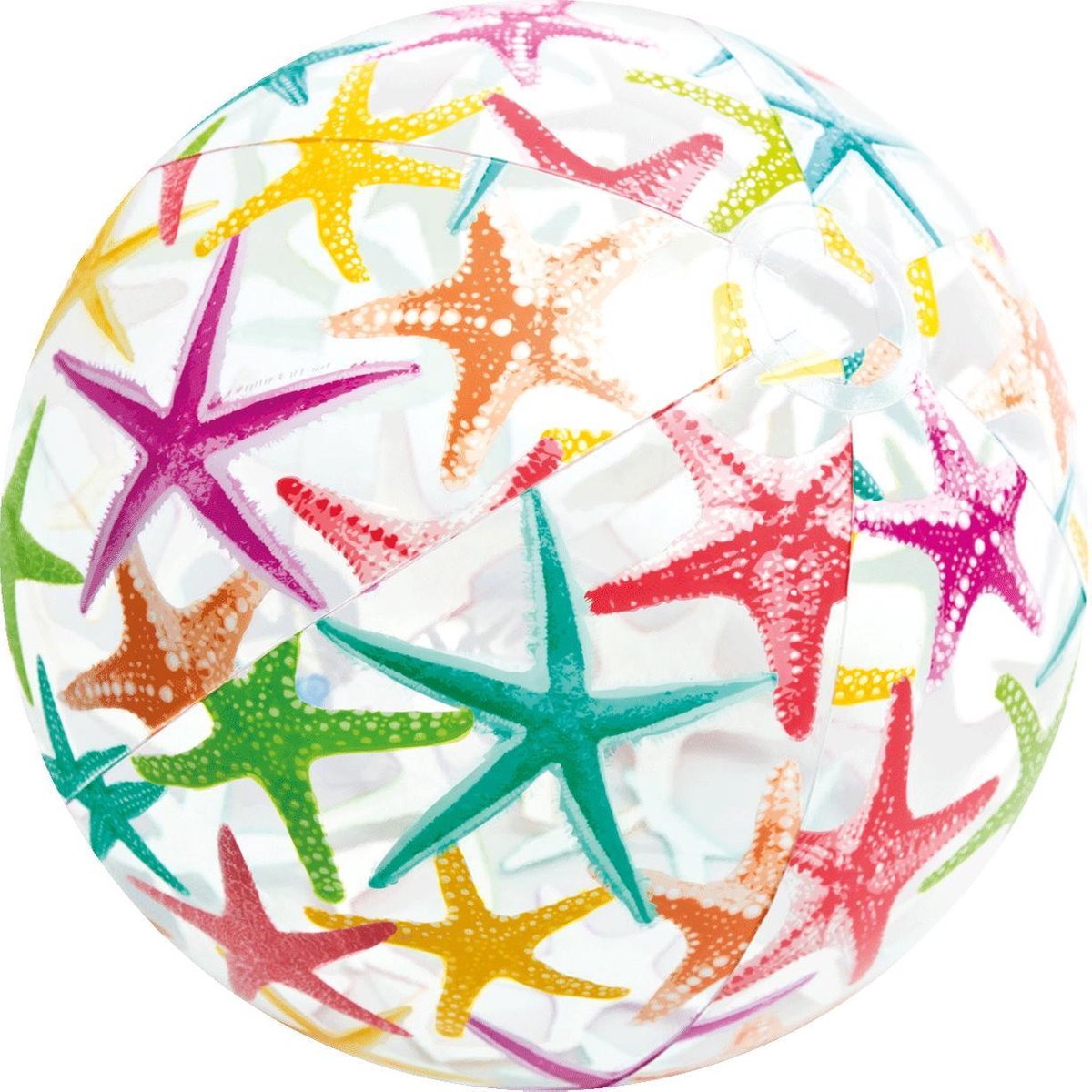 Strandbal met print 51 cm - Zeesterren