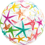 Strandbal met print 51 cm - Zeesterren