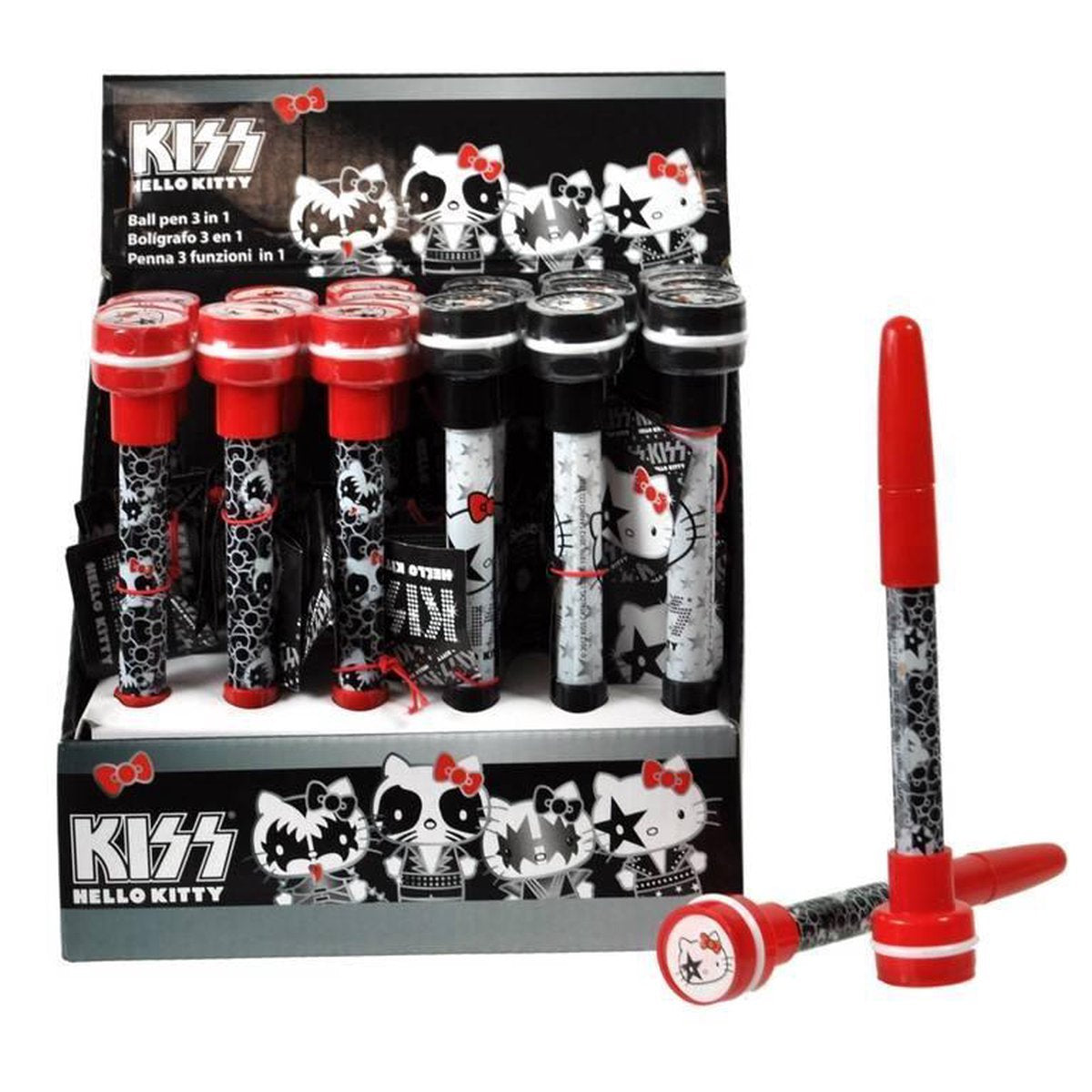 2 stuks HELLO KITTY - 3 IN 1 STEMPELPEN  BELLENBLAAS