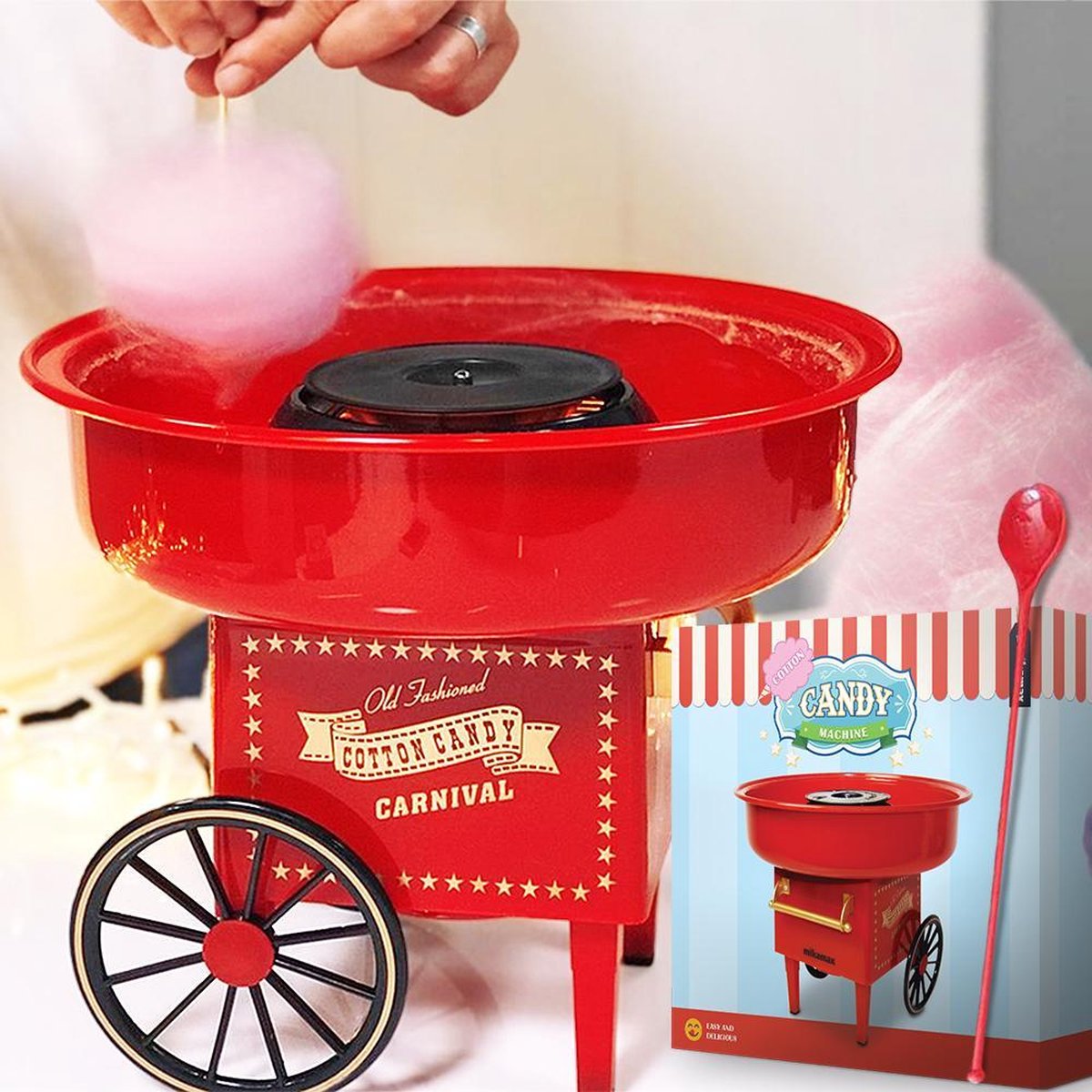 MikaMax Suikerspinmachine - Suikerspinmachines - Suikerspin suiker - Cotton Candy machine - 30 cm x 30 cm x 25 cm