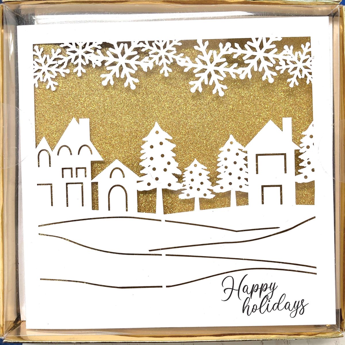 10 Luxe kerstkaarten 3D met enveloppen|Kerstkaart - Kerstkaart met envelop - Wenskaart - Kerstcadeau- kerstboom - Algemene kaart – Feest - Set van 10 stuks