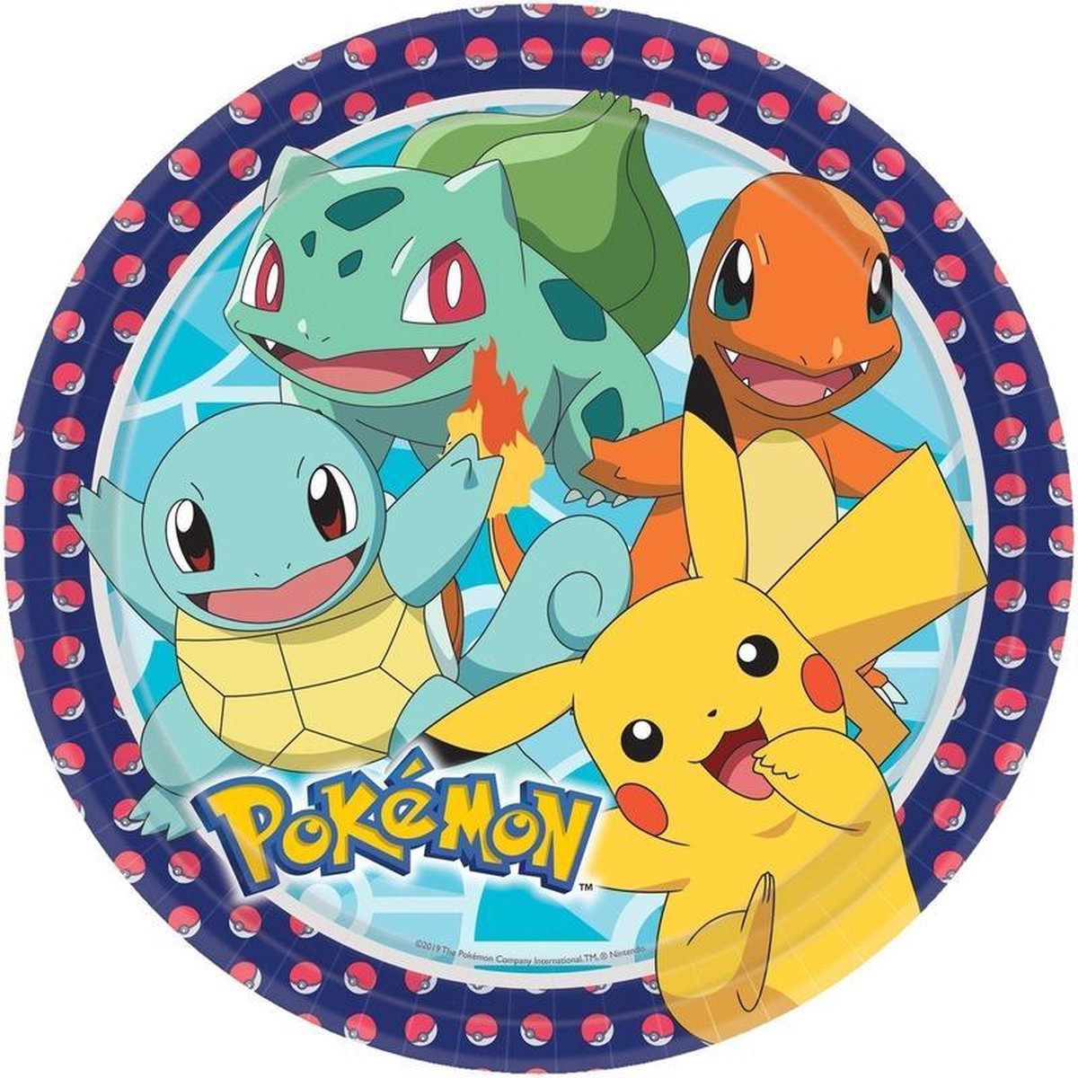 16x Pokemon themafeest kinderfeestje eetbordjes 22