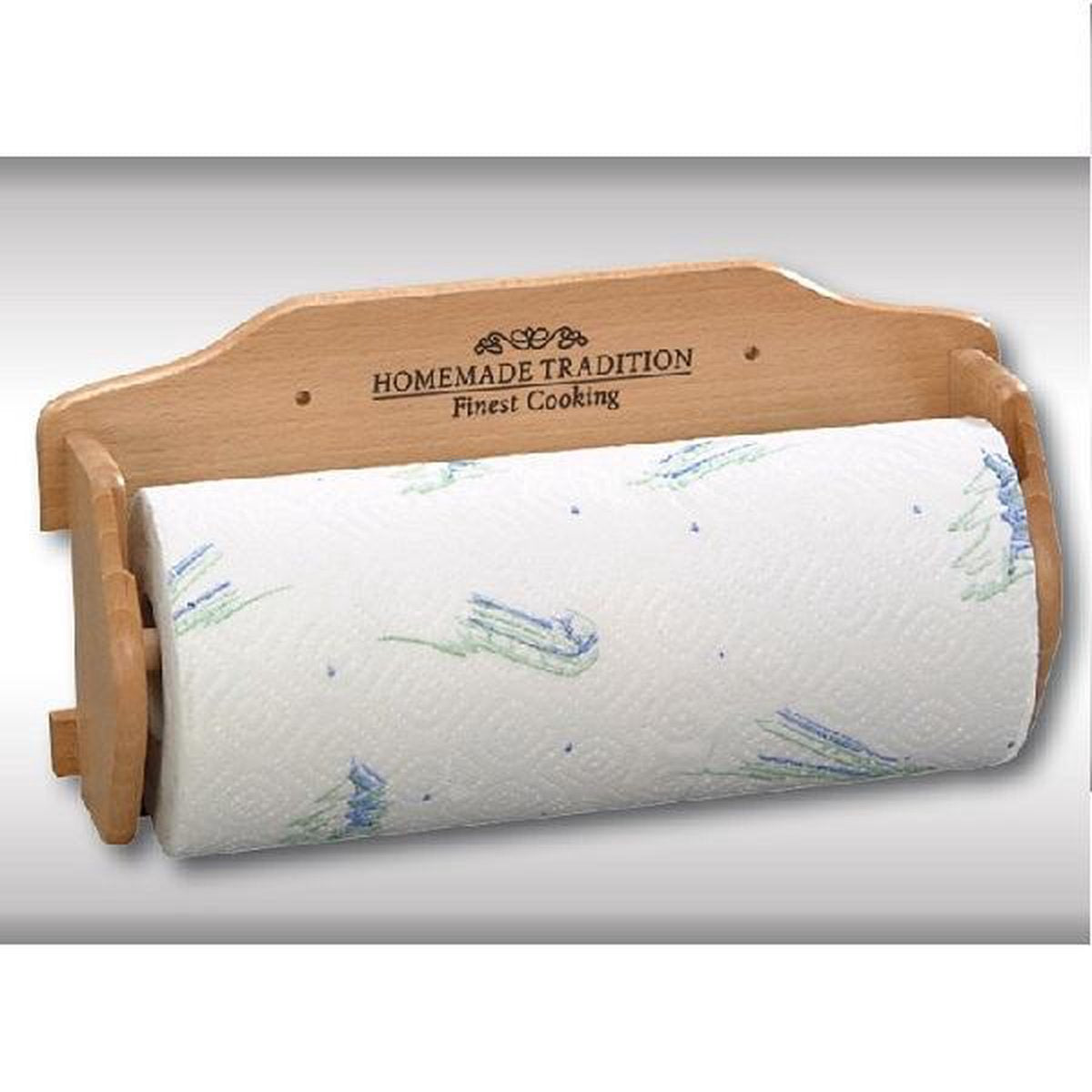 FSC®Beukenhouten Keukenrolhouder "HOMEMADE TRADITION" | Wand Rolhouder | Muurkeukenrolhouder | Beukenhout Keuken Rol Houder | Afm. 30 x 11 x 15 Cm.