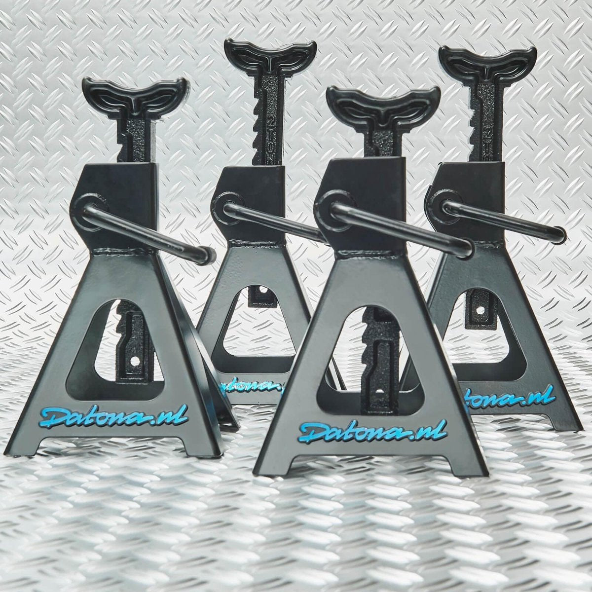 Datona® Assteunen autoset 2 ton - 4 stuks - Mat Zwart