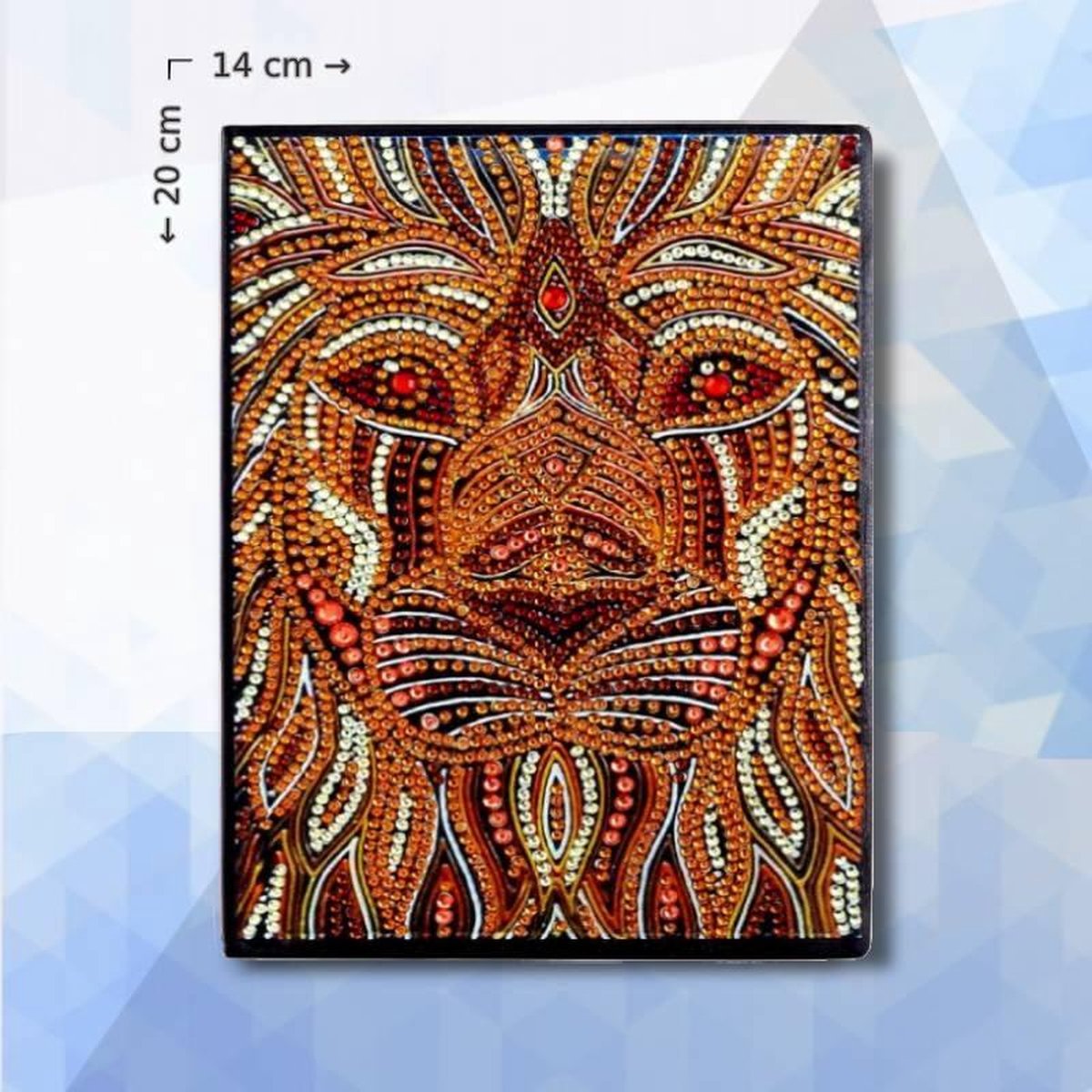 Diamond painting Notitieboekje pakket Leeuw - ronde steentjes