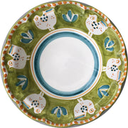 Vietri - Diepe schaal - Groen - Kip - Ø 32cm - Italiaans aardewerk - 1 stuk
