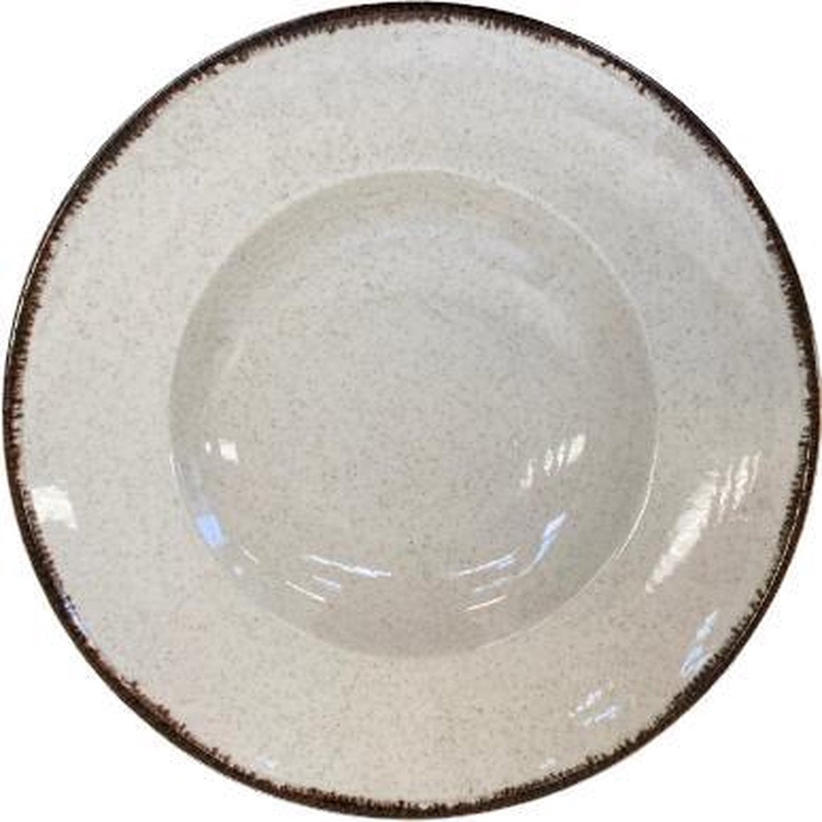 Supervintage Kitchen trend - servies - spaghettibord- Aardewerk - ocean creme - 27 cm rond