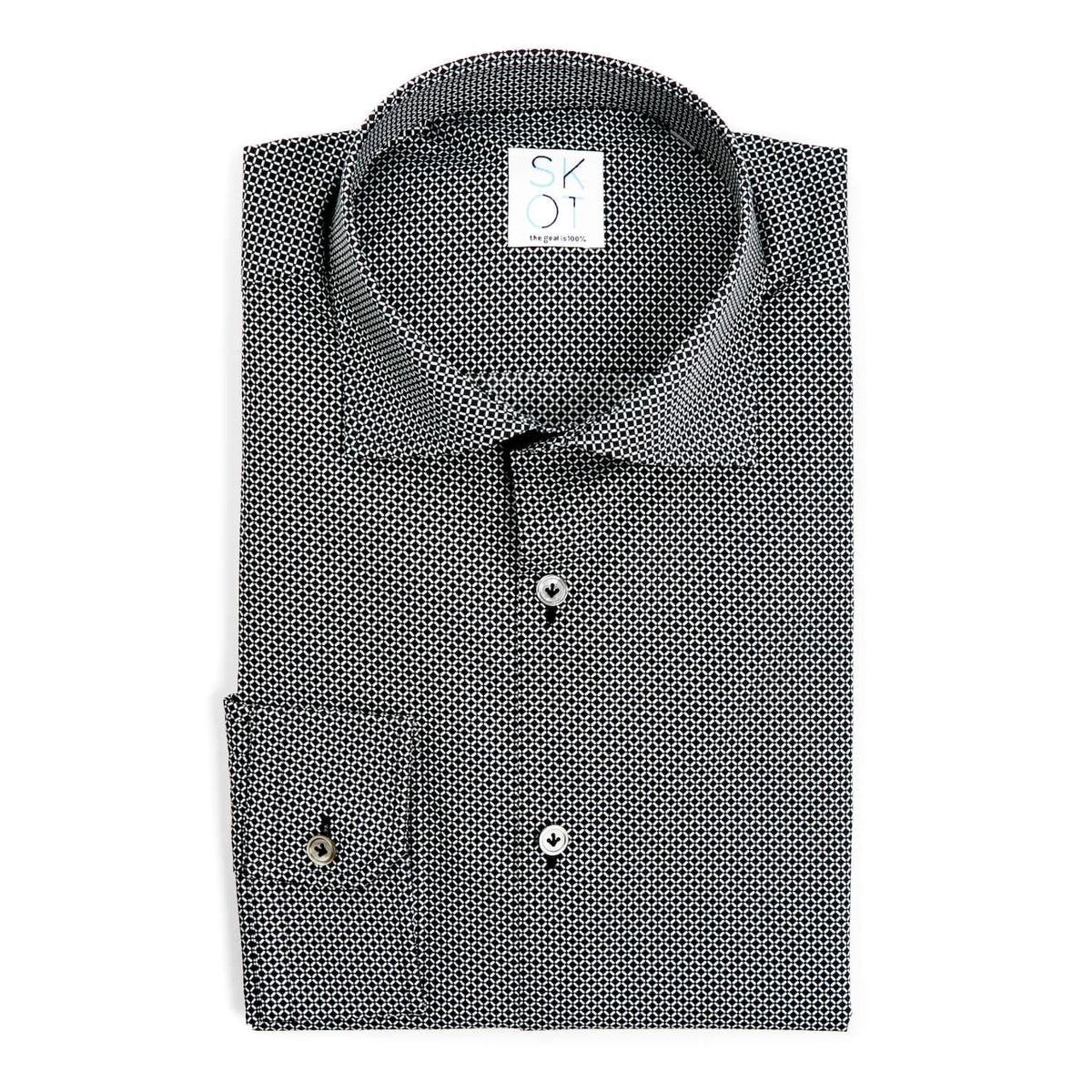 SKOT Fashion Duurzaam Overhemd Heren Serious Dark - zwart - Maat 38