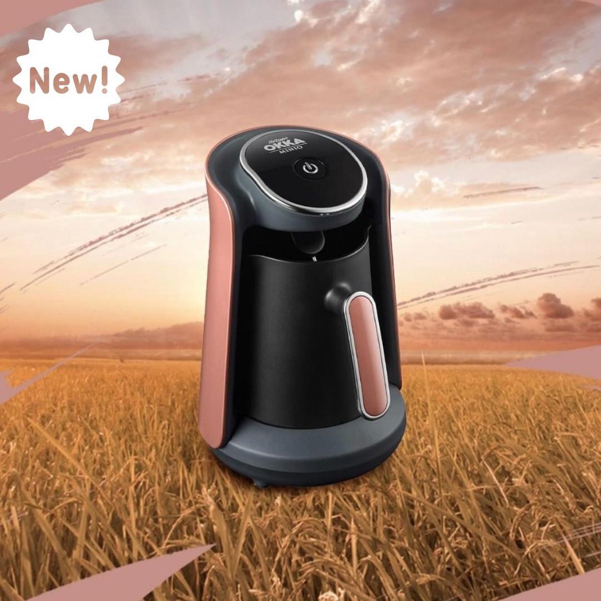 Arzum OKKA Minio OK004-S (Sunset) - Turkse Koffiemachine - Natura Sunset Oranje | 4 kopjes | Turkish Coffee Maker