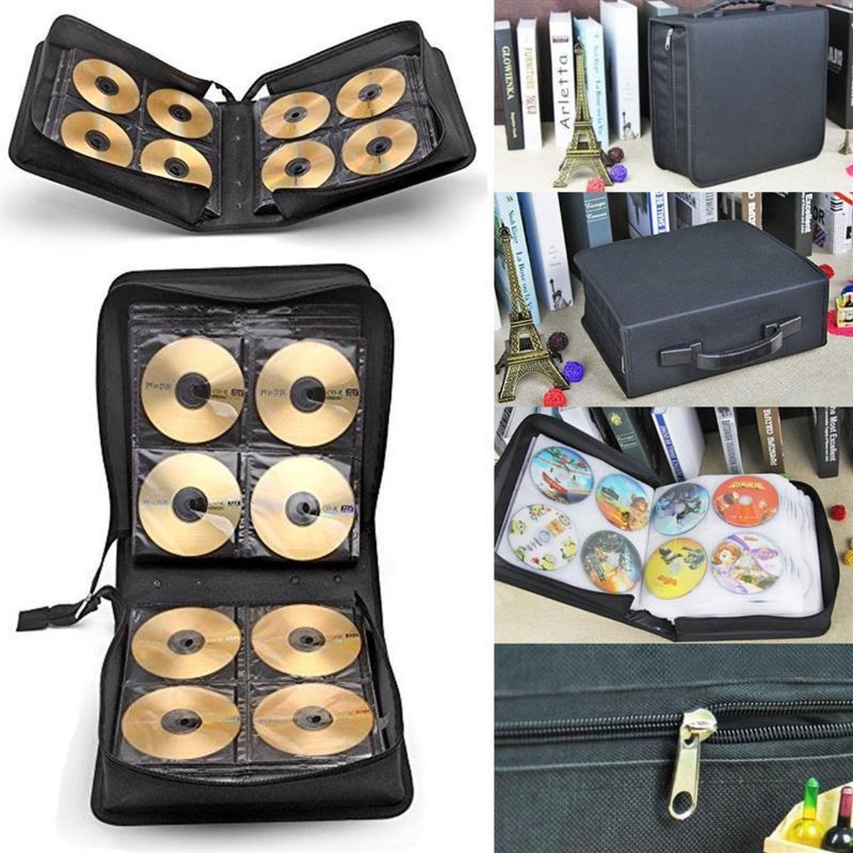 Hoes voor 288 CD's / DVD's - Opbergmap - Box - Case