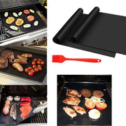 Bbq Grill Mat 3 stuks met gratis Siliconen Kwast  - Bbq Mat - Bbq - Bbq Accessoires - Bakplaat Beschermer - Cadeau