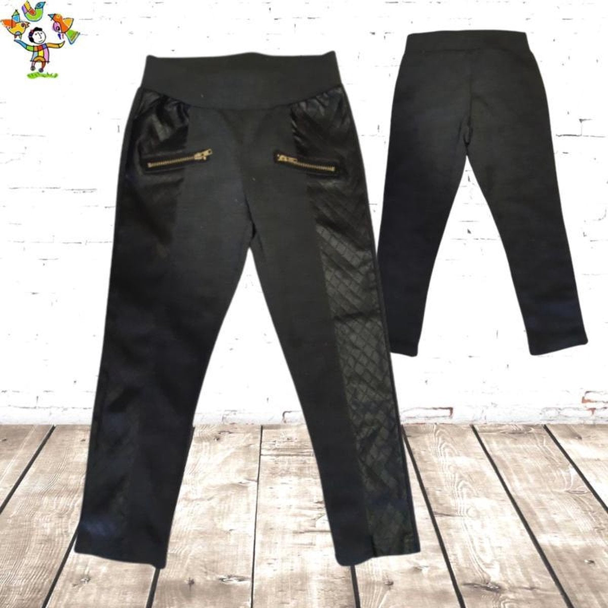S&C Grijze meisjes broek leer 4