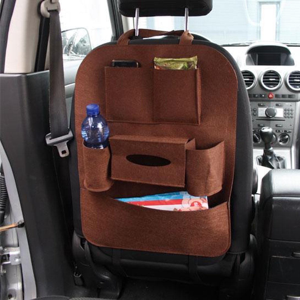Handige auto organizer - Bruin