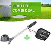 Firsttee - COMBI DEAL - AANBIEDING - Scoreteller & Golfbalhengel - Handteller - Slagenteller - Ball retriever - Golfhengel - Golf accessoires - Golftrainingsmateriaal - Golfsport - Golf training - Cadeau - Golfballen - Golfset - Trainingsmaterialen
