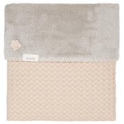 Koeka Wiegdeken wafel teddy Oslo - sand/misty grey 75x100cm