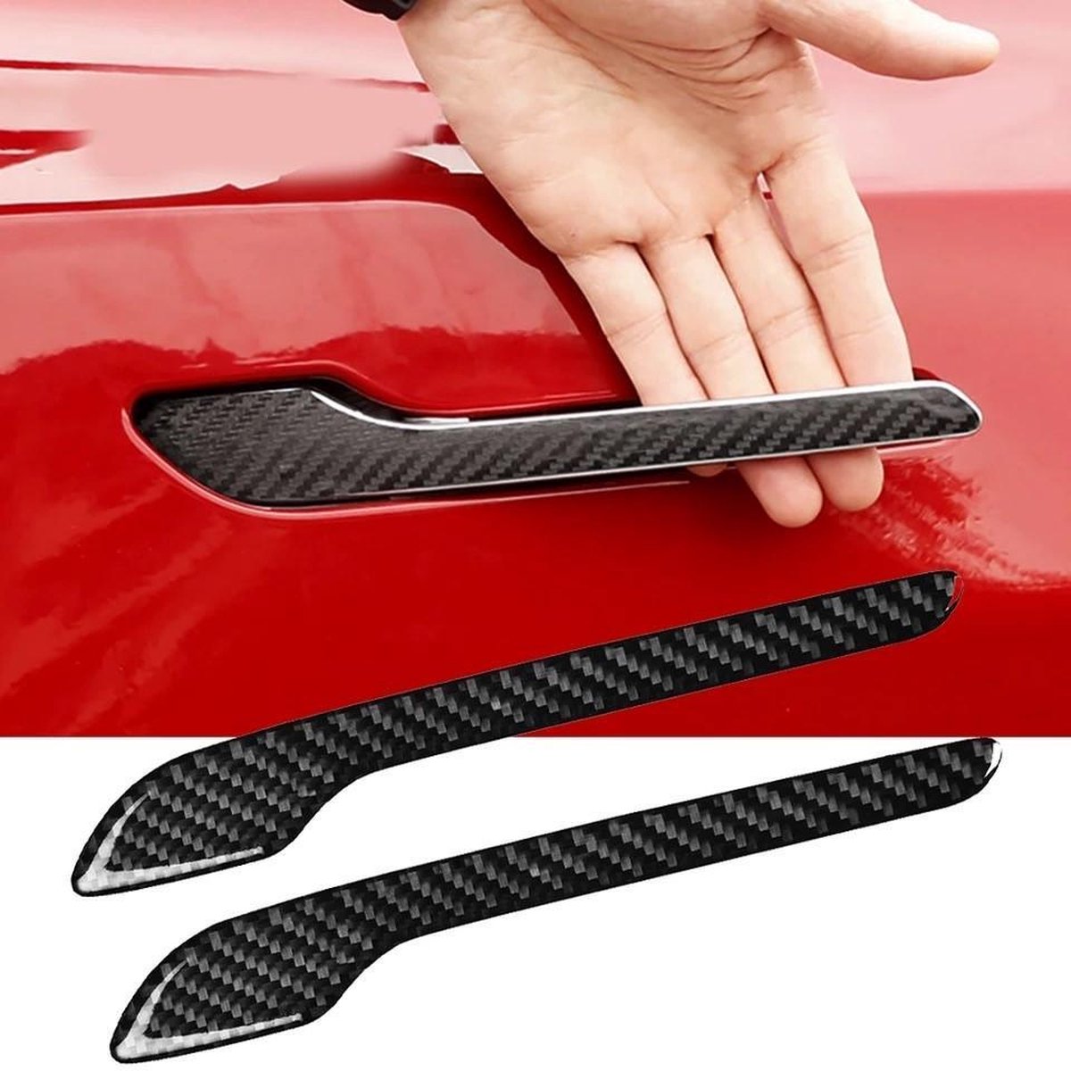 Tesla Model 3 Carbon Fiber Deurgreep Handvat Cover Set Auto Accessoires Styling Nederland en België