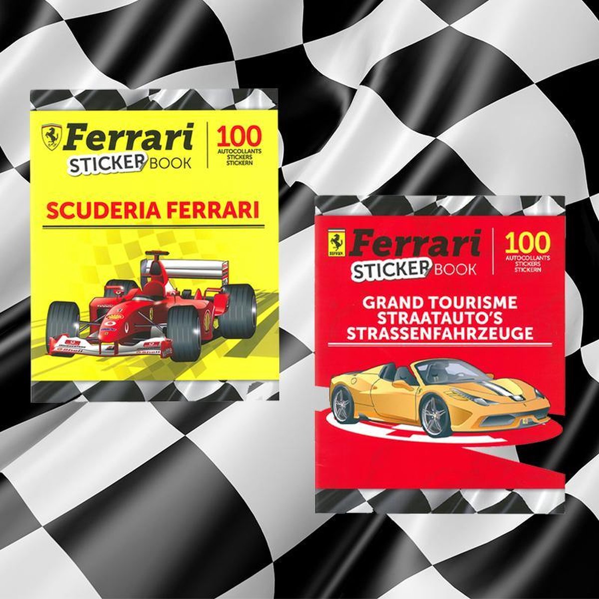 PANINI - FERRARI BOEKEN- ALBUM FERRARI  F1+ ALBUM STRAATAUTO'S+FERRARI GELUIDSBOEK