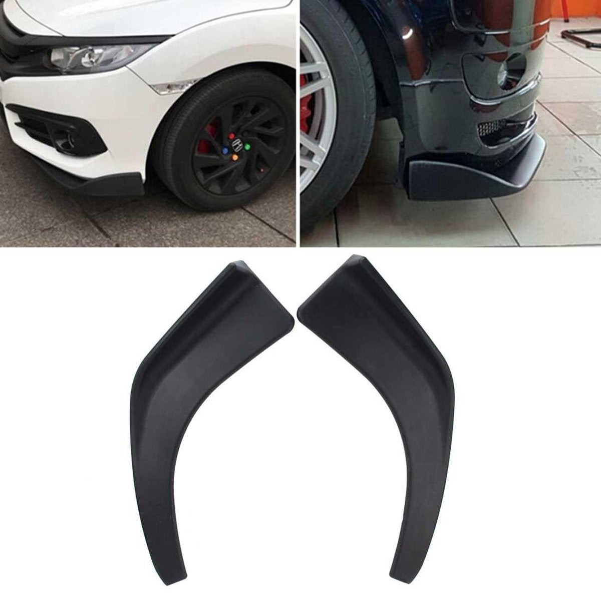 2 STUKS Universal Fit Auto Voorbumperspoiler Lip Splitter Diffuser SUV ABS Schop voor