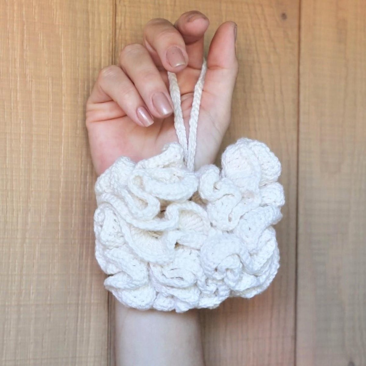 Douche Puff Spons | Shower Puff Sponge | Katoenen Douchespons | Plastic-Free Sponge | Zero Waste | Natural