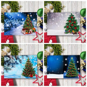 Kerstkaarten Diamond Painting - Kerstbomen - 4 Stuks - Hobby