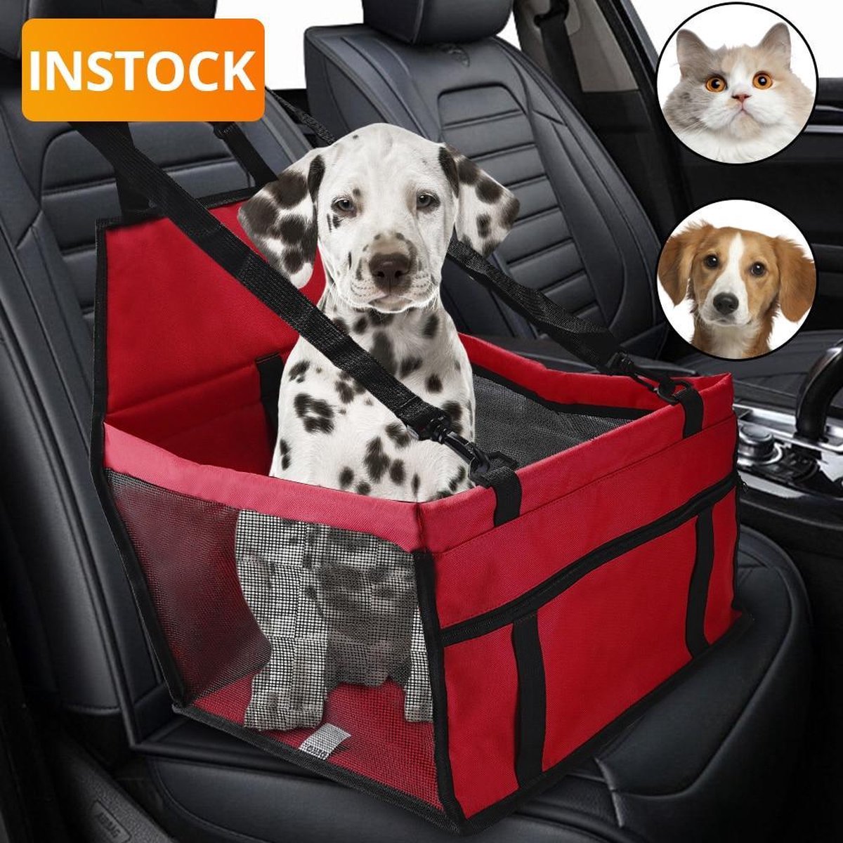 TBG Opvouwbare Hangmat Protector Hond Bed Auto Voorstoel Cover Pet Carriers Mesh Zakken Zorgzame Kat Mand Waterdichte Huisdieren Reizen Mat Red