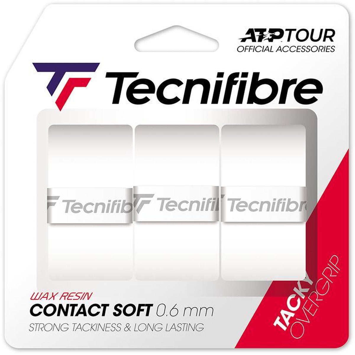 Tecnifibre Contact Soft (3 stuks) - wit - 0.6mm - overgrips