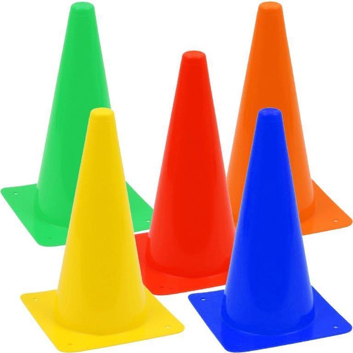 Vinex - 5 tapsvormige behendigheidskegels - Kegels - Pionnen - Pylonen - 30 cm hoog - Mix Kleuren