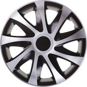Draco CS Wieldoppen 16 " -Set van 4 stuk - Zwart met Zilwer