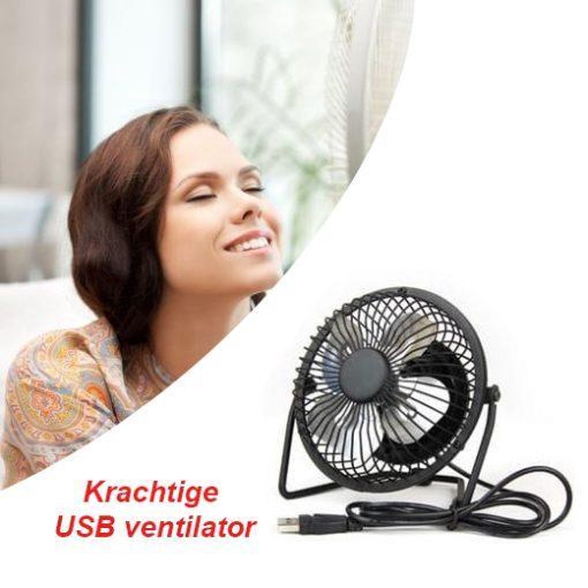 2-Stuks Krachtige USB Ventilator met Luxe Uitstraling op Bureau