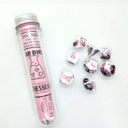 Chessex 8-Die set Lab Dice Gemini Black-White/Pink