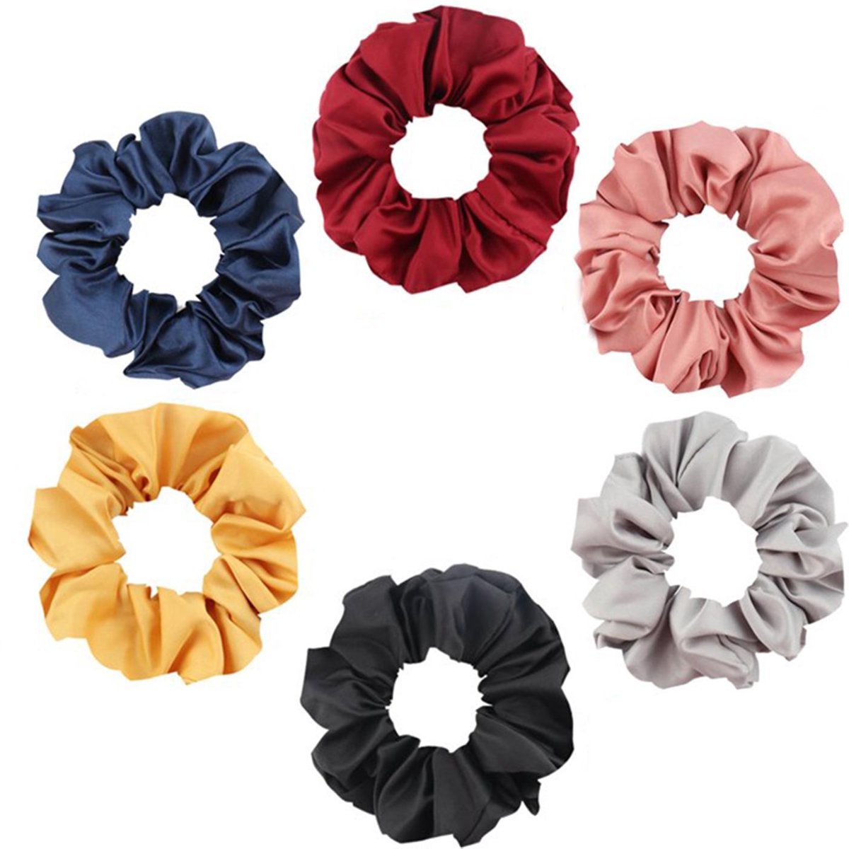 Scrunchie haarelastiek Velvet - 6-pack