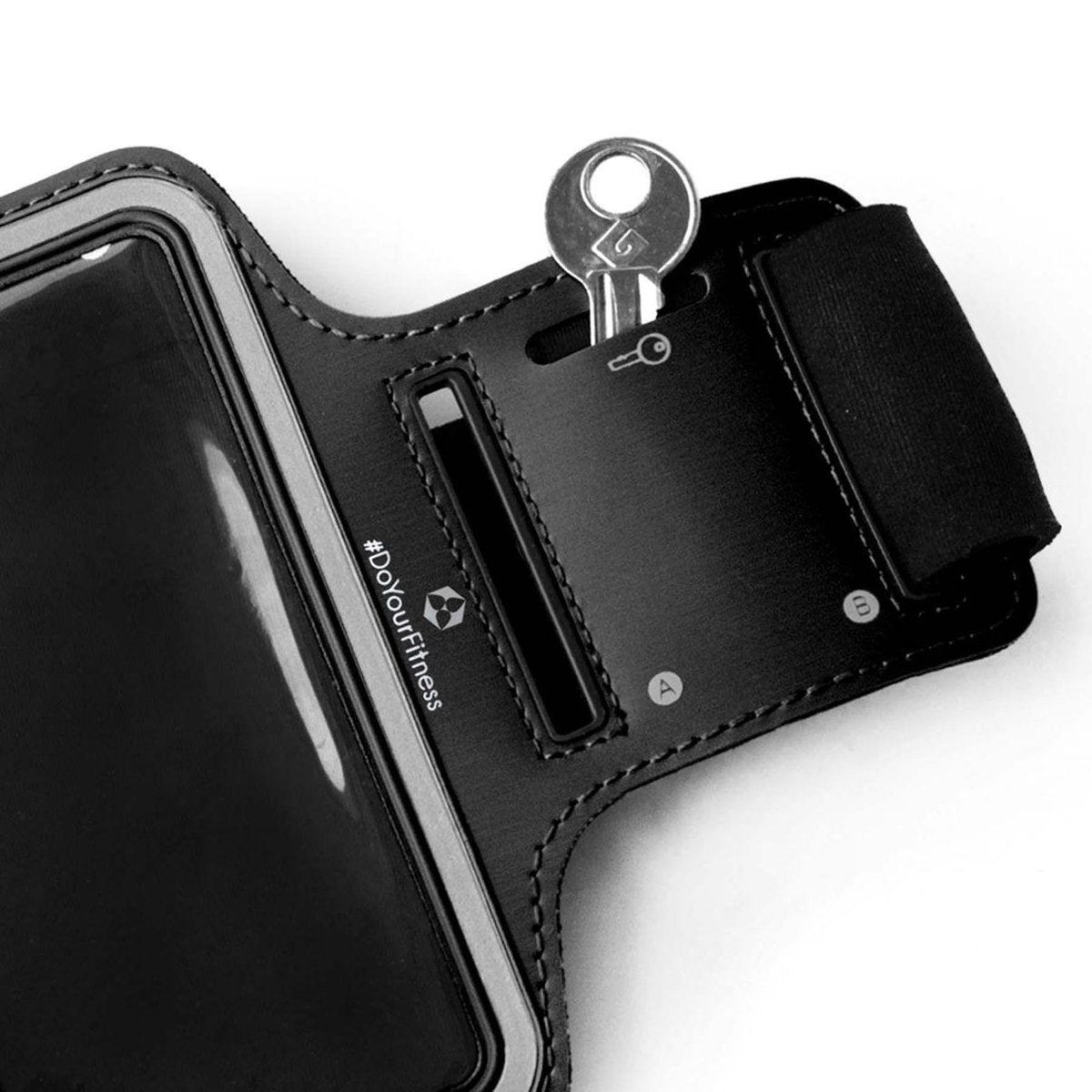 #DoYourFitness - Sportarmband - »RunnerMan« - Hardlooparmband voor telefoon - LARGE 60 cm - zwart