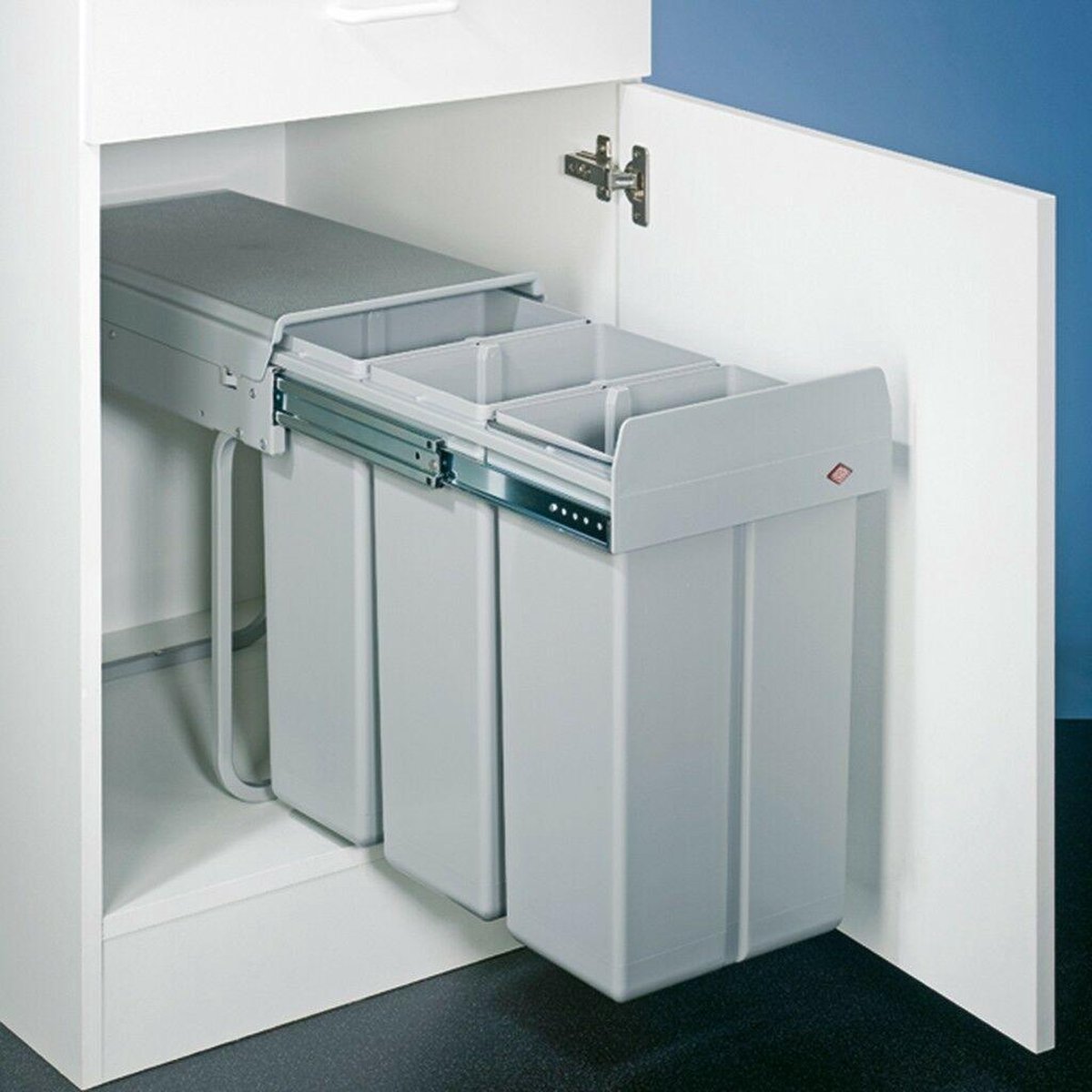Wesco Trenta Inbouw Prullenbak - 3 x 10 l - Grijs