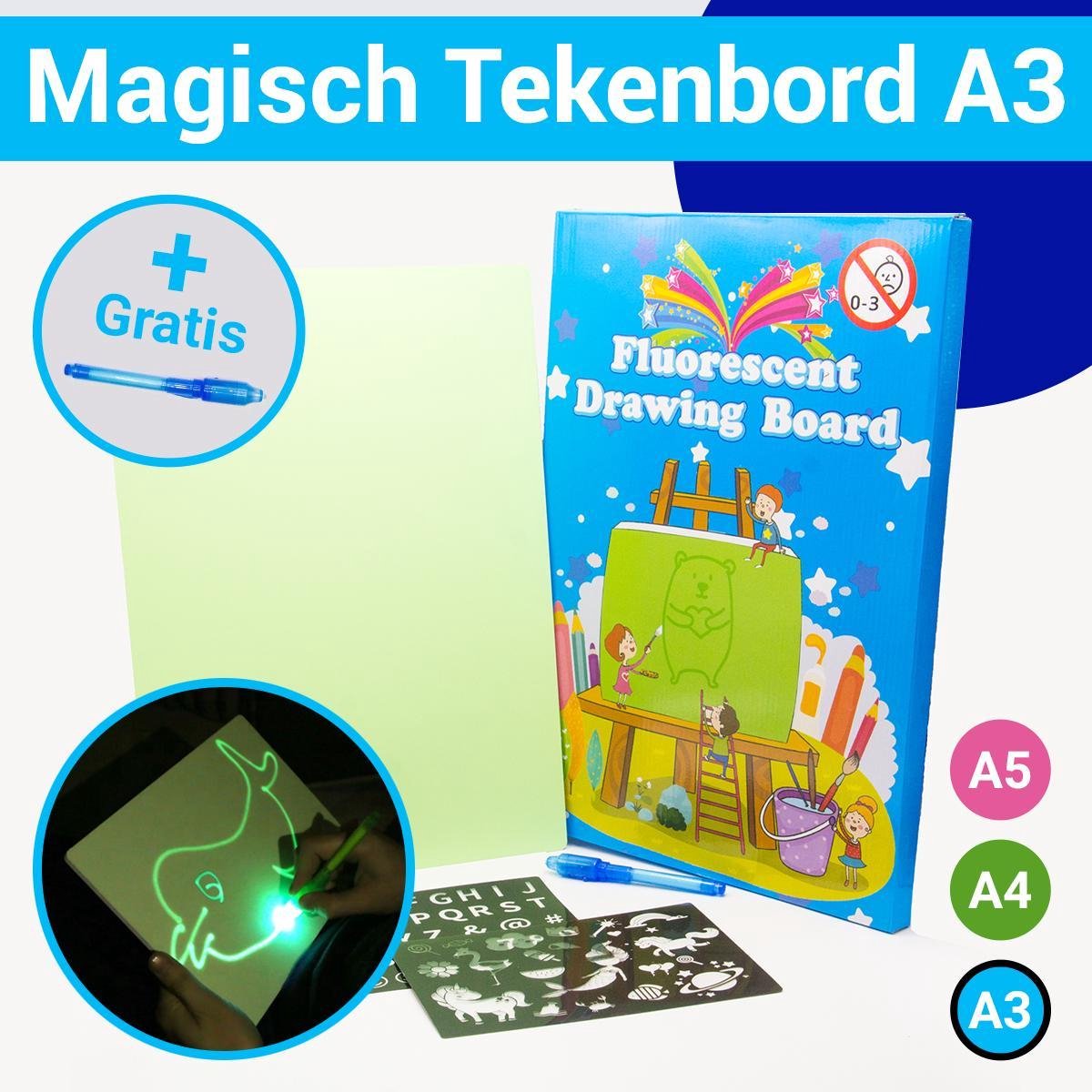 Magisch Tekenbord Kinderen "A3" - Educatief Speelgoed - Lichtgevend - LED - Tekenen in het Donker - Speelgoed Jongens & Meisjes