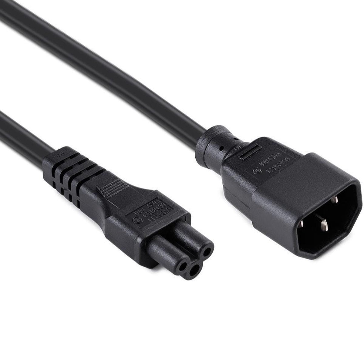 Allteq - C14 naar C5 apparaatsnoer - 2 meter - Zwart